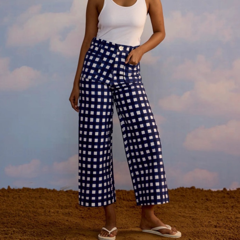 SZ Blockprints Disco Pants Gingham Print